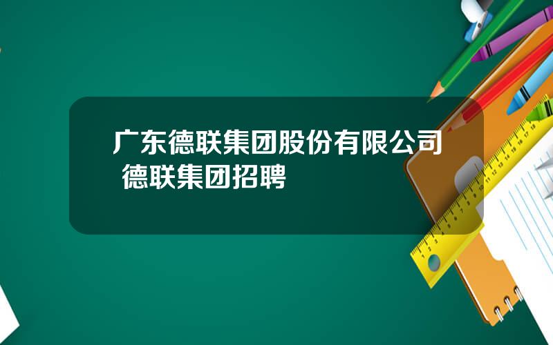 广东德联集团股份有限公司 德联集团招聘